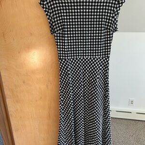 Rachel Comey Black and White Sleeveless A-Line Midi Dress